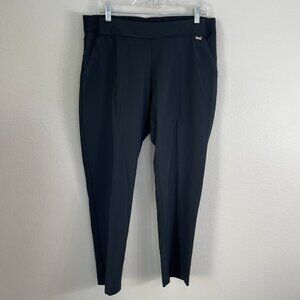 NEW Greg Norman Womens Large Black Woven Pull On Golf Pants Performance